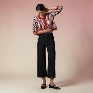 Anthropologie Maeve The Colette Crop Wide Leg Pants Black Sz 28